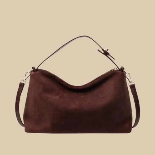 Suede Style Vegan Leather Handbag for Women, Everyday City Purse