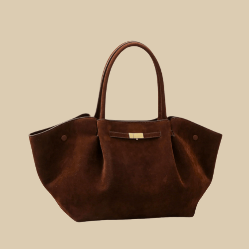 Suede Style Vegan Leather Handbag for Women, Everyday City Purse