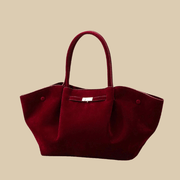 Suede Style Vegan Leather Handbag for Women, Everyday City Purse in Khaki, styled as a SheSelects summer accessory