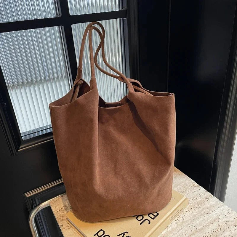 Suede Style Vegan Leather Hobo Bag for Women, Slouchy Everyday Shoulder Purse