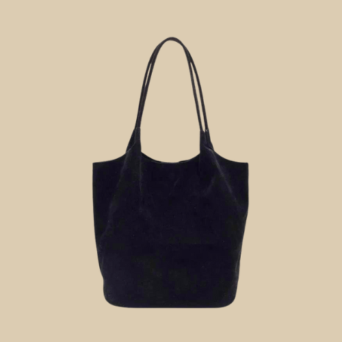 Suede Style Vegan Leather Hobo Bag for Women, Slouchy Everyday Shoulder Purse in Coffee, styled as a SheSelects summer accessory