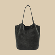 Suede Style Vegan Leather Hobo Bag for Women, Slouchy Everyday Shoulder Purse in Coffee, styled as a SheSelects summer accessory