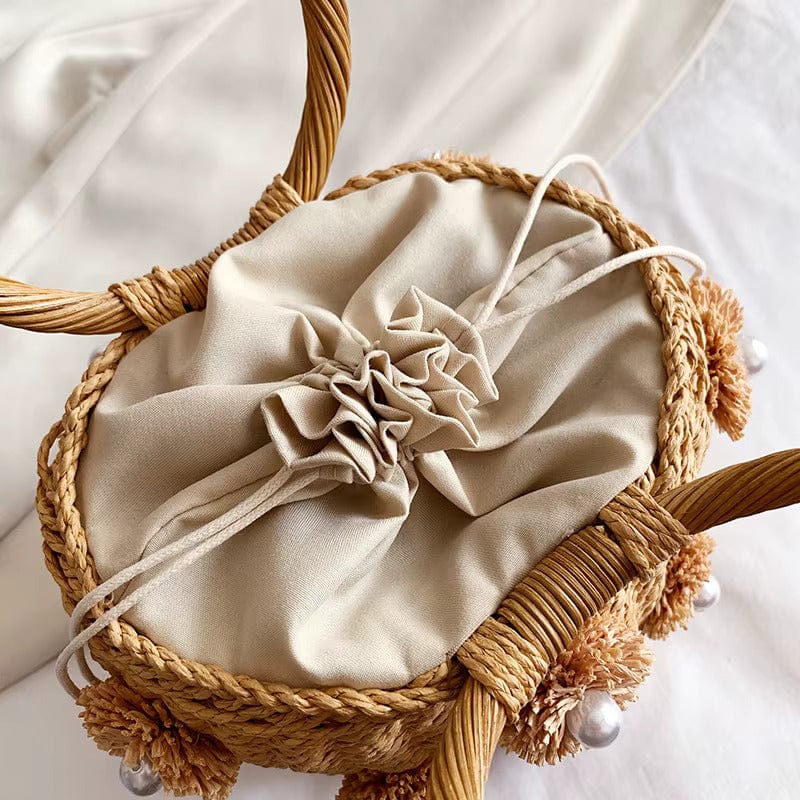 Straw Summer Bag for Women, Natural Summer Vacation Purse in Beige, styled as a SheSelects summer accessory