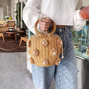 Straw Summer Bag for Women, Natural Summer Vacation Purse in Beige, styled as a SheSelects summer accessory