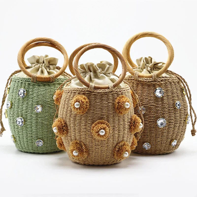 Straw Summer Bag for Women, Natural Summer Vacation Purse in Beige, styled as a SheSelects summer accessory
