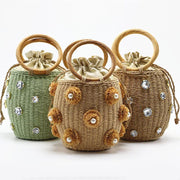 Straw Summer Bag for Women, Natural Summer Vacation Purse in Beige, styled as a SheSelects summer accessory