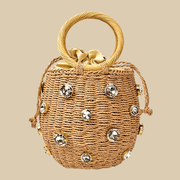 Straw Summer Bag for Women, Natural Summer Vacation Purse in Beige, styled as a SheSelects summer accessory