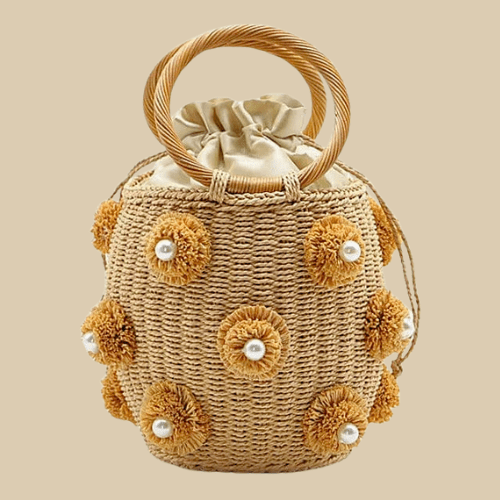 Straw Summer Bag for Women, Natural Summer Vacation Purse