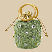 Straw Summer Bag for Women, Natural Summer Vacation Purse in Beige, styled as a SheSelects summer accessory