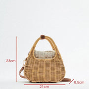 Wicker Summer Bag for Women, Natural Summer Vacation Purse in Black, styled as a SheSelects summer accessory