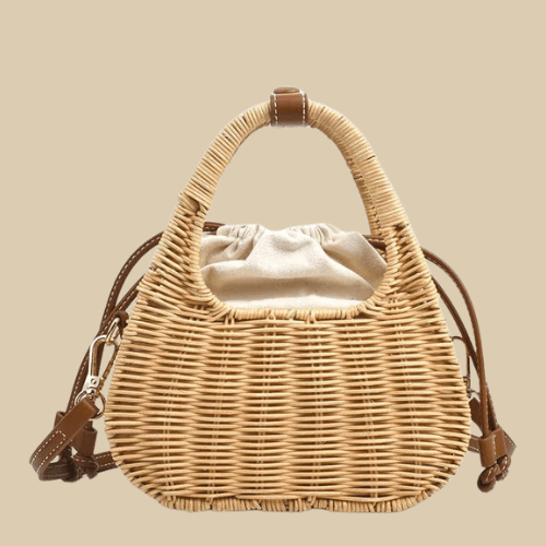 Wicker Summer Bag for Women, Natural Summer Vacation Purse