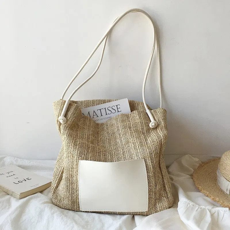 Straw Summer Bag for Women, Natural Summer Vacation Purse, styled as a SheSelects summer accessory