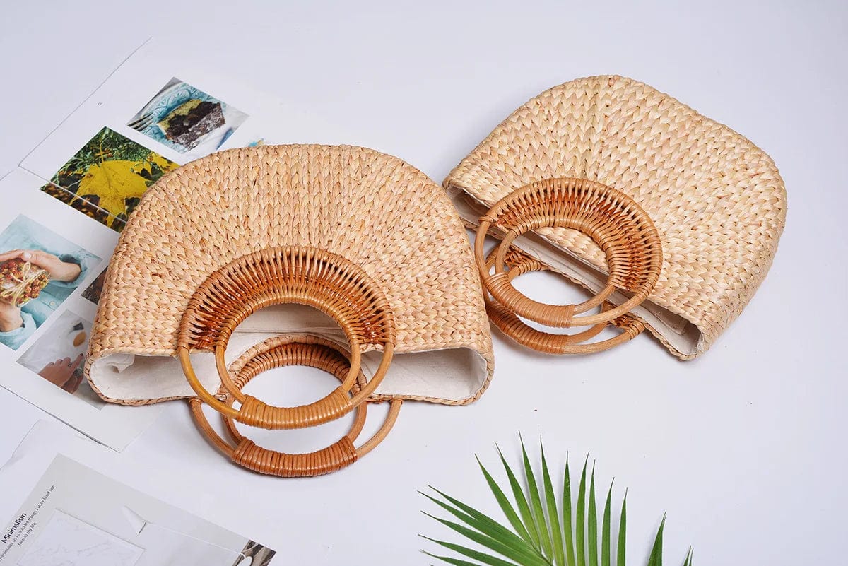 Wicker Summer Bag for Women, Natural Summer Vacation Purse, styled as a SheSelects summer accessory