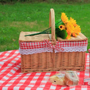 Wicker Basket Bag for Women, Beach Vacation and Market Purse in White, styled as a SheSelects summer accessory
