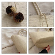 Wicker Beach Bag for Women, Lightweight Summer Vacation Purse in Beige, styled as a SheSelects summer accessory
