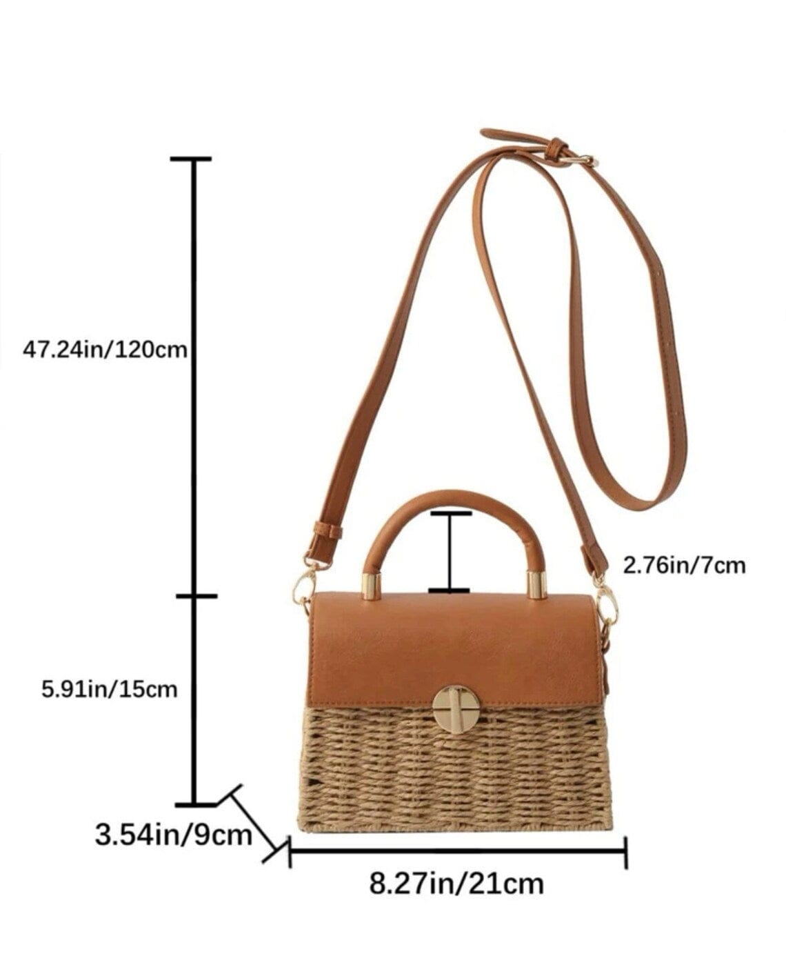 Wicker Shoulder Bag for Women, Natural Woven Summer Purse in Beige, styled as a SheSelects summer accessory