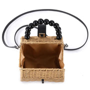 Wicker Summer Bag for Women, Natural Summer Vacation Purse in Beige, styled as a SheSelects summer accessory