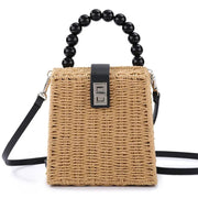 Wicker Summer Bag for Women, Natural Summer Vacation Purse in Beige, styled as a SheSelects summer accessory