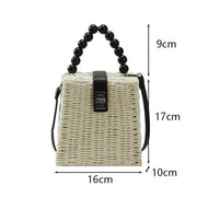 Wicker Summer Bag for Women, Natural Summer Vacation Purse in Beige, styled as a SheSelects summer accessory