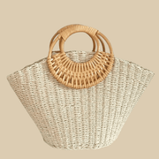 Straw Summer Bag for Women, Natural Summer Vacation Purse in Beige, styled as a SheSelects summer accessory