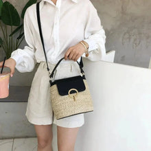 Straw Shoulder Bag for Women, Natural Woven Summer Purse