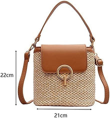 Straw Shoulder Bag for Women, Natural Woven Summer Purse