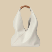 Vegan Leather Tote Bag for Women, Soft Everyday Shoulder Purse in Caramel, styled as a SheSelects summer accessory