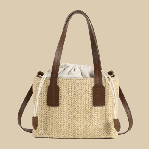 Straw Handbag for Women, Natural Woven Summer Purse